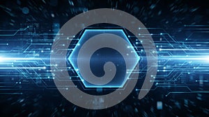 Abstract Digital Interface Core Global Technology Data Network Concept